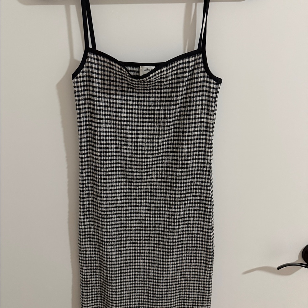 Wilfred Black and White Houndstooth Mini Dress